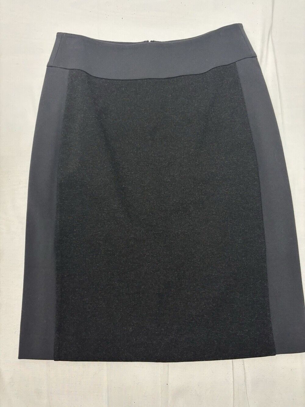 Eileen Fisher Viscose Stretch Ponte Pencil Skirt Charcoal Two Tone Size XS